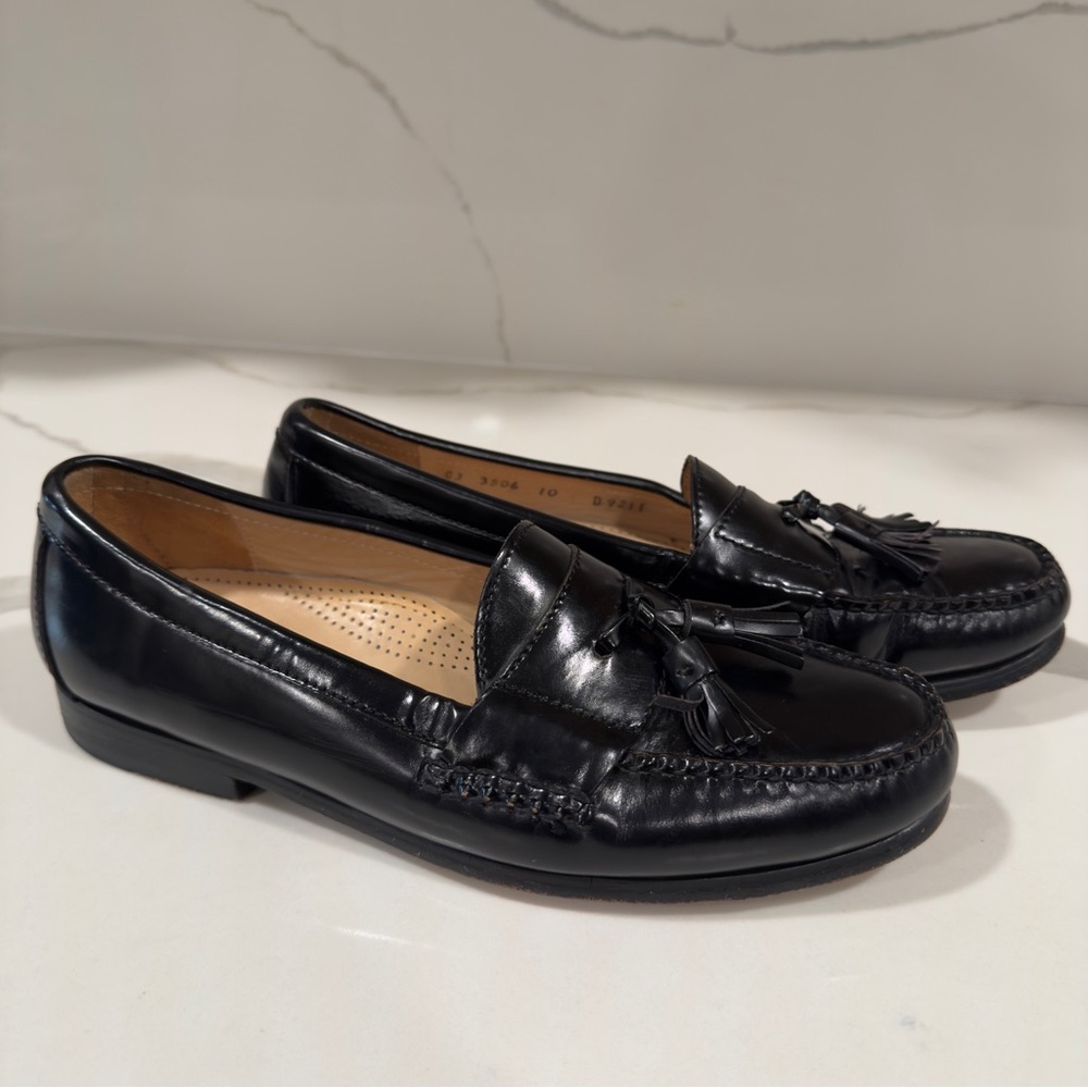 COLE HAAN men's CITY Mens Sz 10‎ D Office Career Leather Tassel Loafers Shoes